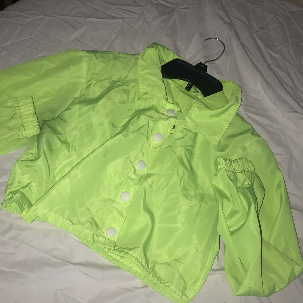 Neon Green Cropped Jacket